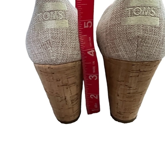 Tom’s Linen Wedge Pink - Picture 3 of 5